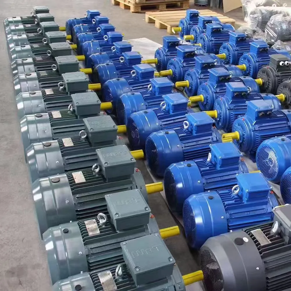 Rows of electric motors and geared drive assemblies