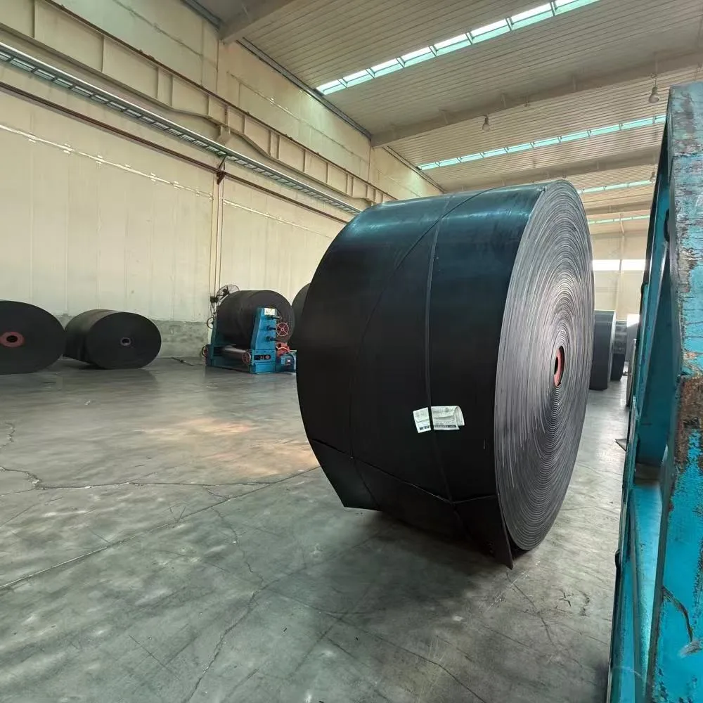 Large black belt roll standing inside a workshop